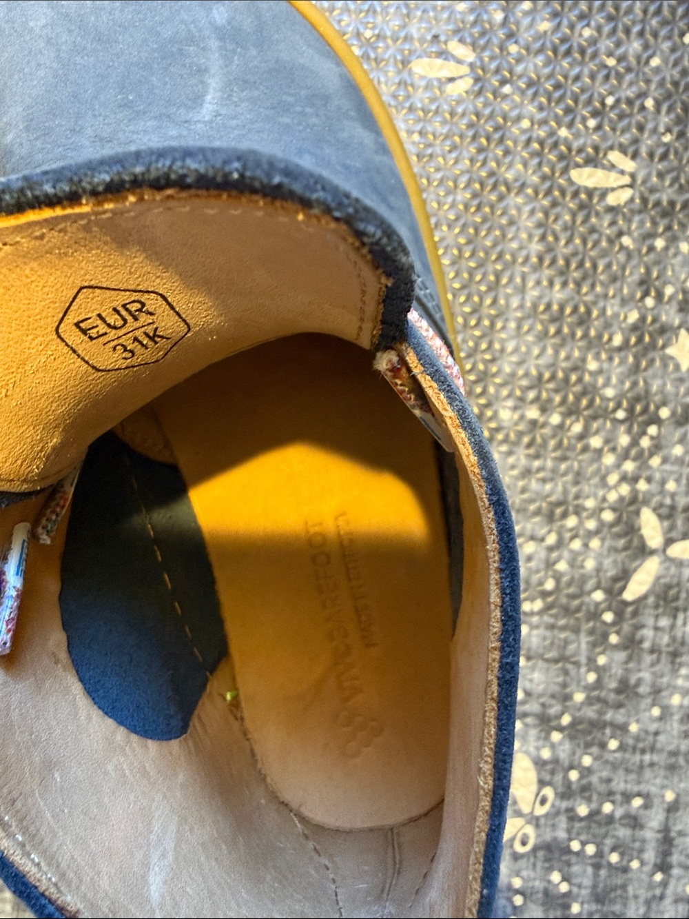 Vivobarefoot 13 Gobi Addis Kids Blue Leather Shoes with Colorful Elastic Laces - Picture 9 of 9